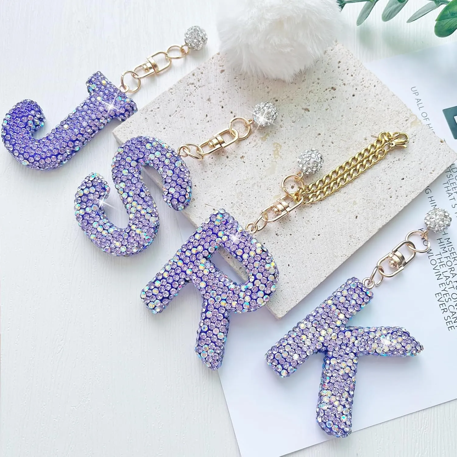Bogg Bag Accessories,Bogg Bag Charms Keychain for Women Girls,Letter Charms for Beach Bitty Bogg Handbags Tote Bags