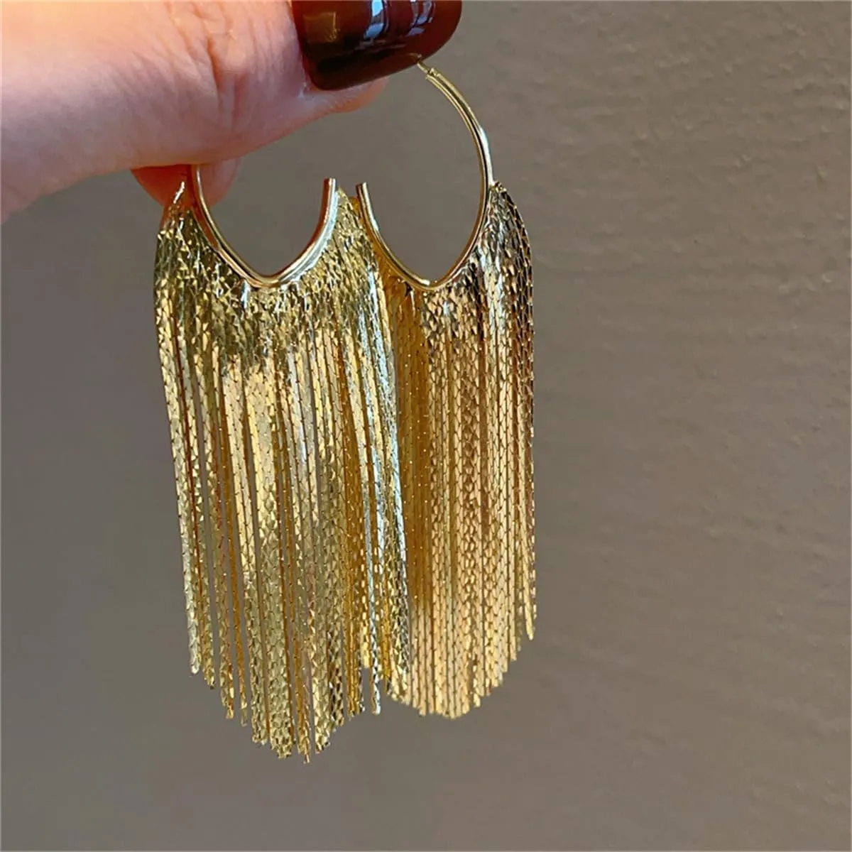 Boho Linear Tassel Drop Dangling Earrings For Women,Long Formal Country Bohemian Fringe Chain Chandelier Prom Statement Trendy Earrings For Party Prom