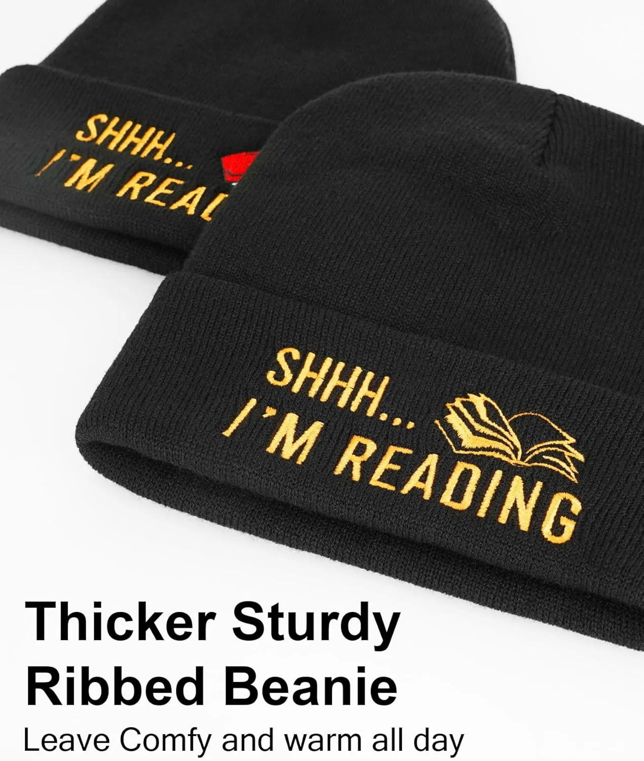 Book Lovers Gifts - Book Accessories for Reading Lovers - Gifts for Readers Nerds - Book Reading Beanie Hats for Men Women