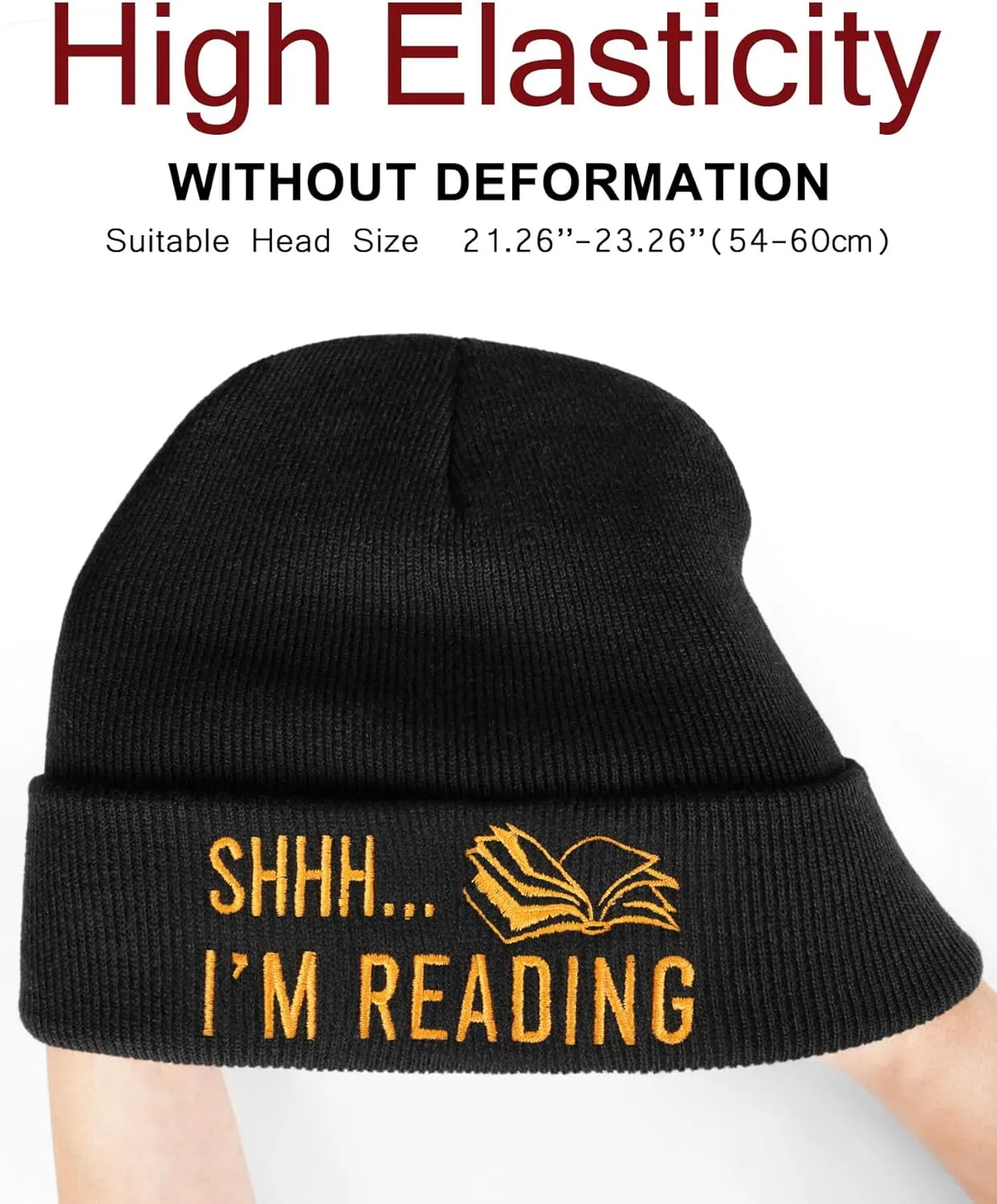 Book Lovers Gifts - Book Accessories for Reading Lovers - Gifts for Readers Nerds - Book Reading Beanie Hats for Men Women
