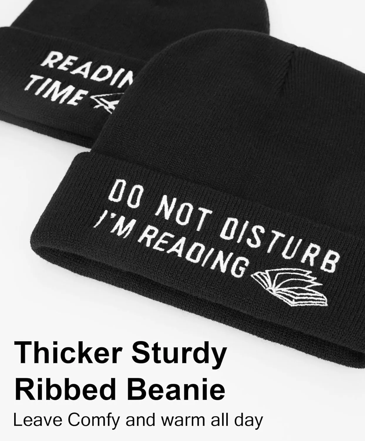 Book Lovers Gifts - Book Accessories for Reading Lovers - Gifts for Readers Nerds - Book Reading Beanie Hats for Men Women