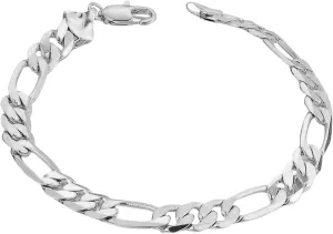 Bracelet for Men Platinums Gold Or 8MM X (22CM 18K) Bracelets 3 Piece Jewelry Set for Women (Silver, One Size)