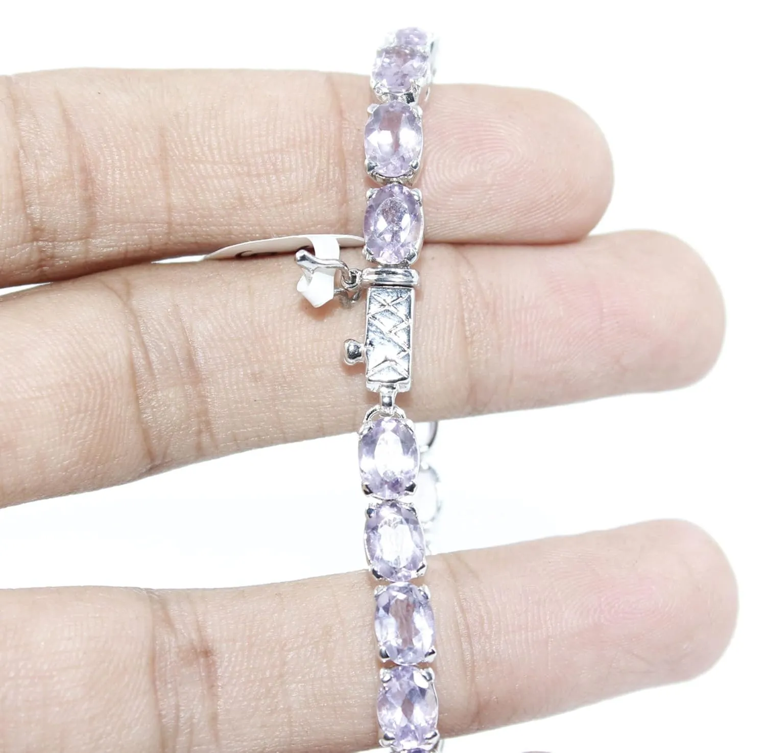 Bracelet Handmade Amethyst Watch Charm girls woman 5x7 mm 7in