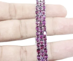 Bracelet Handmade Garnet Watch Charm girls woman 5x3 mm 7in