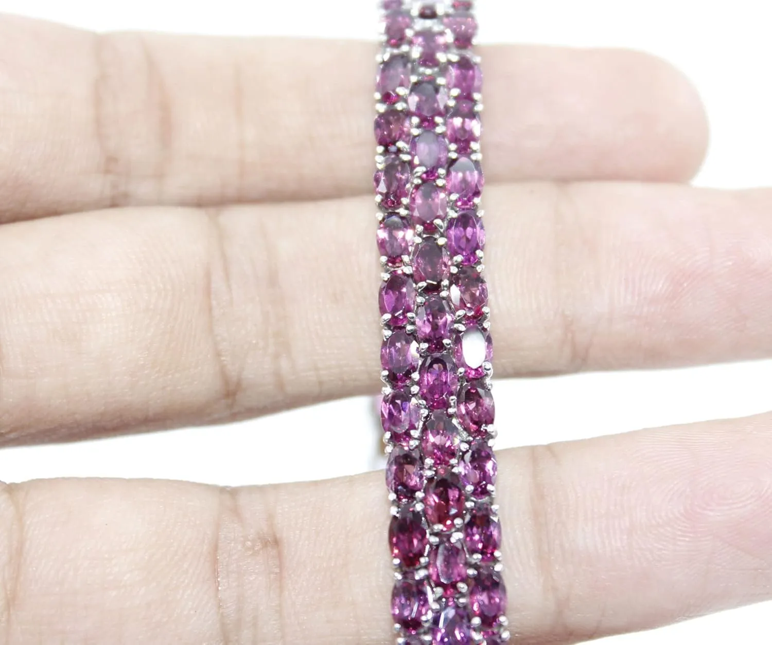 Bracelet Handmade Garnet Watch Charm girls woman 5x3 mm 7in