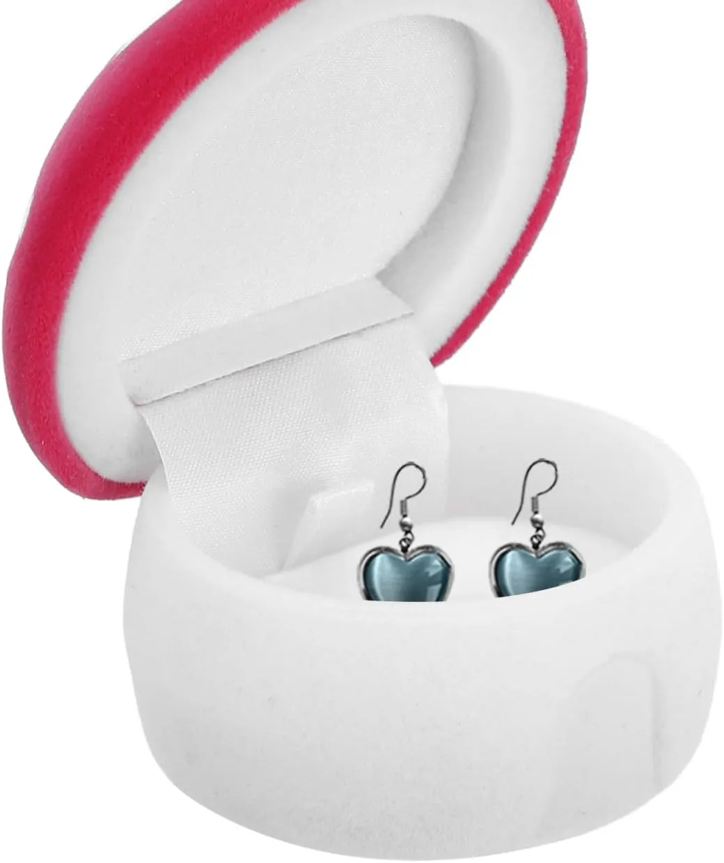 Cabilock Mushroom Shape Jewelry Box, Flannel Ring Necklace Organizer, Cute Red Mushroom Decor, Mushroom Shape Jewelry Boxes for Travel, 1.96x1.96x1.96 Inches
