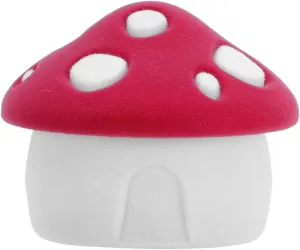 Cabilock Mushroom Shape Jewelry Box, Flannel Ring Necklace Organizer, Cute Red Mushroom Decor, Mushroom Shape Jewelry Boxes for Travel, 1.96x1.96x1.96 Inches