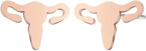 Cartoon Human Body Organs Uterus Earrings Jewelry for Medical Doctor Nurse (gold)
