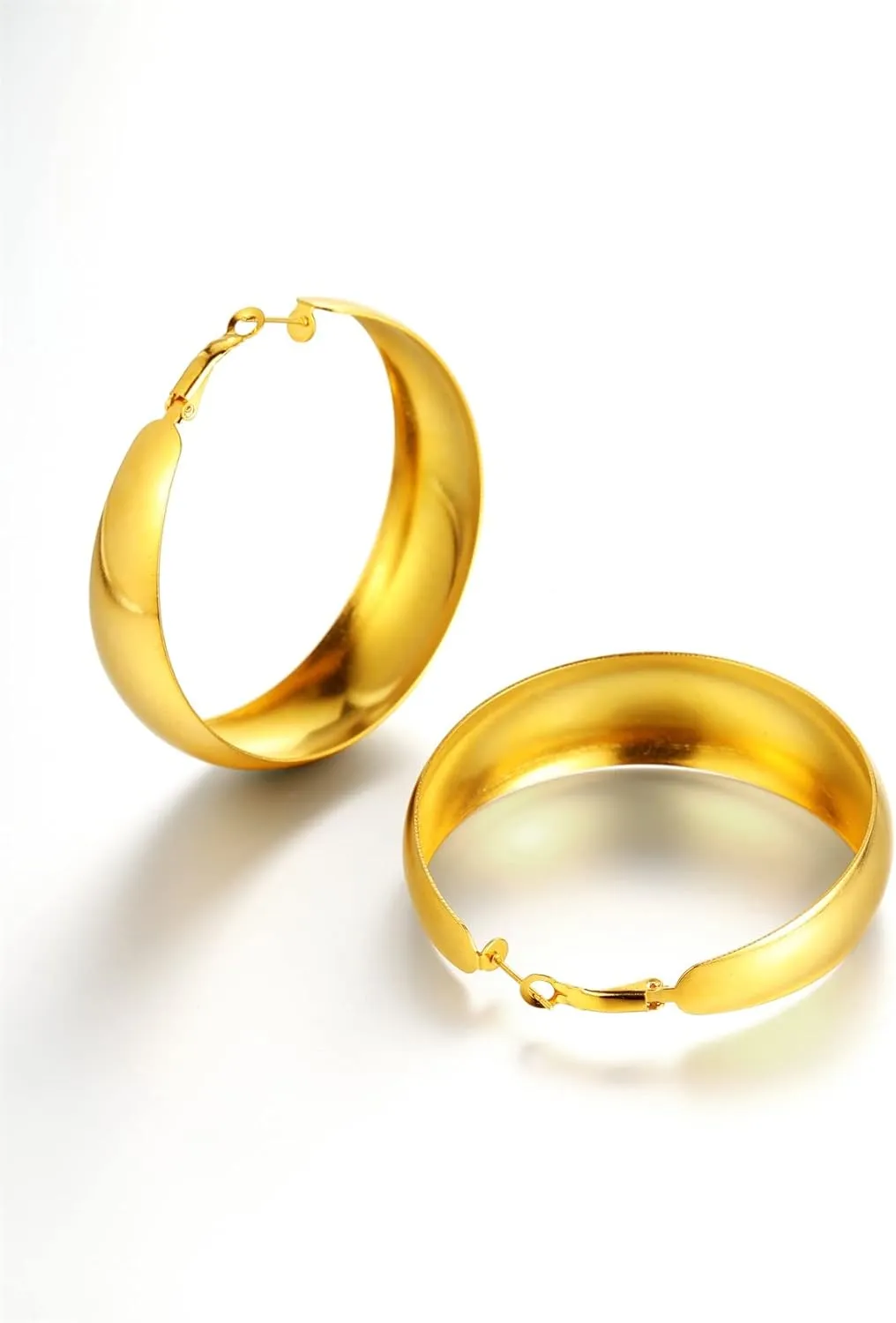 ChainsHouse Hypoallergenic Hoop Earrings For Women, 316L Stainless Steel/Black/18K Real Gold Plated, Minimalist Jewelry Round Tube Hoops Fits Sensitive Ears |30mm 40mm 60mm 80mm, with Gift Box