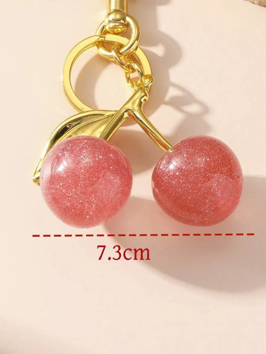 Cherry Bag Charm Keychain, Cute Charms for Purses and Bags, Cherry Keychains Accessory for Women