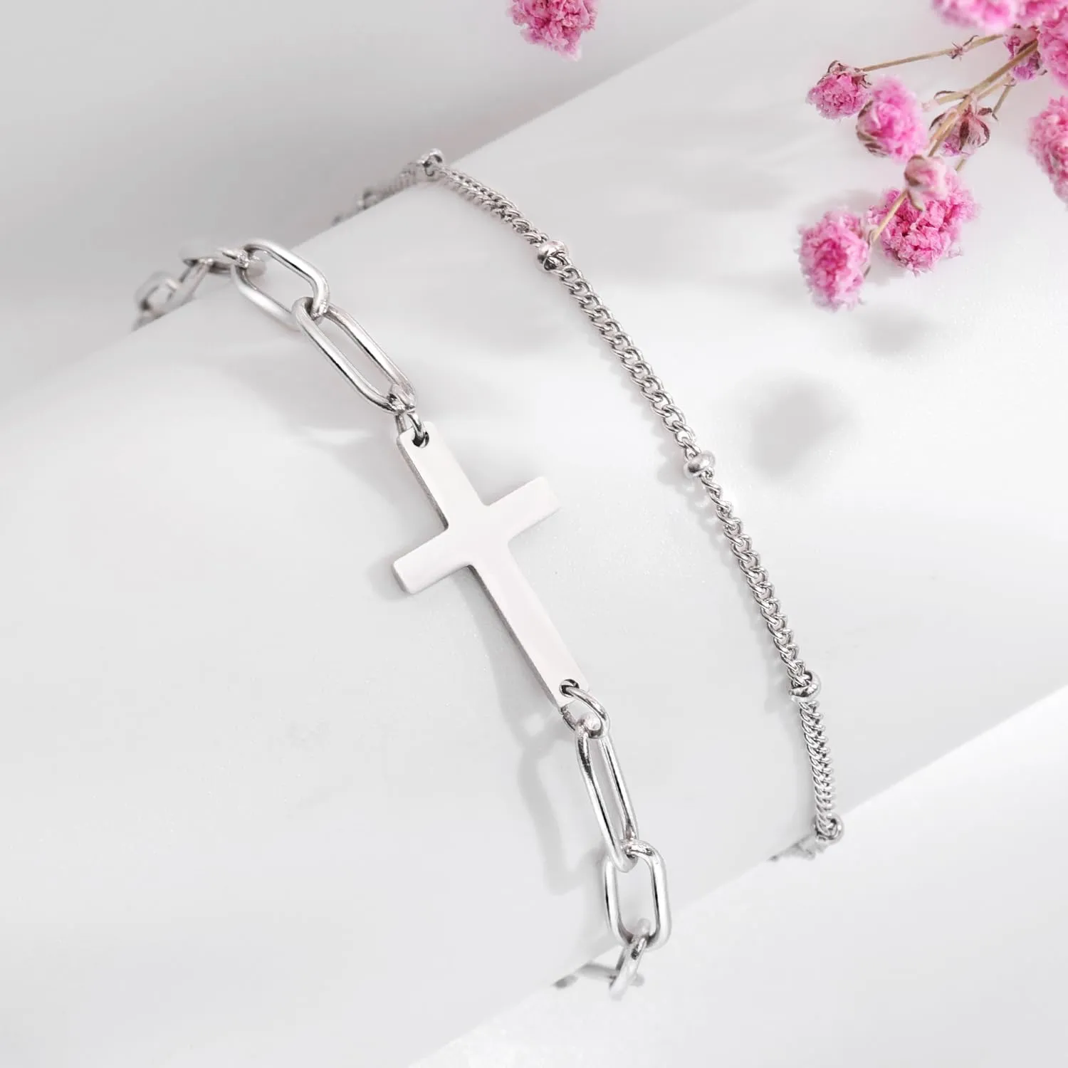 Christian Easter Gifts for Women, Easter Basket Stuffers Religious Cross Bracelet Jewelry for Women Faith, Inspirational Jesus Birthday Gifts for Friends/Mom/Grandma/Daughter/Sisters/Granddaughter