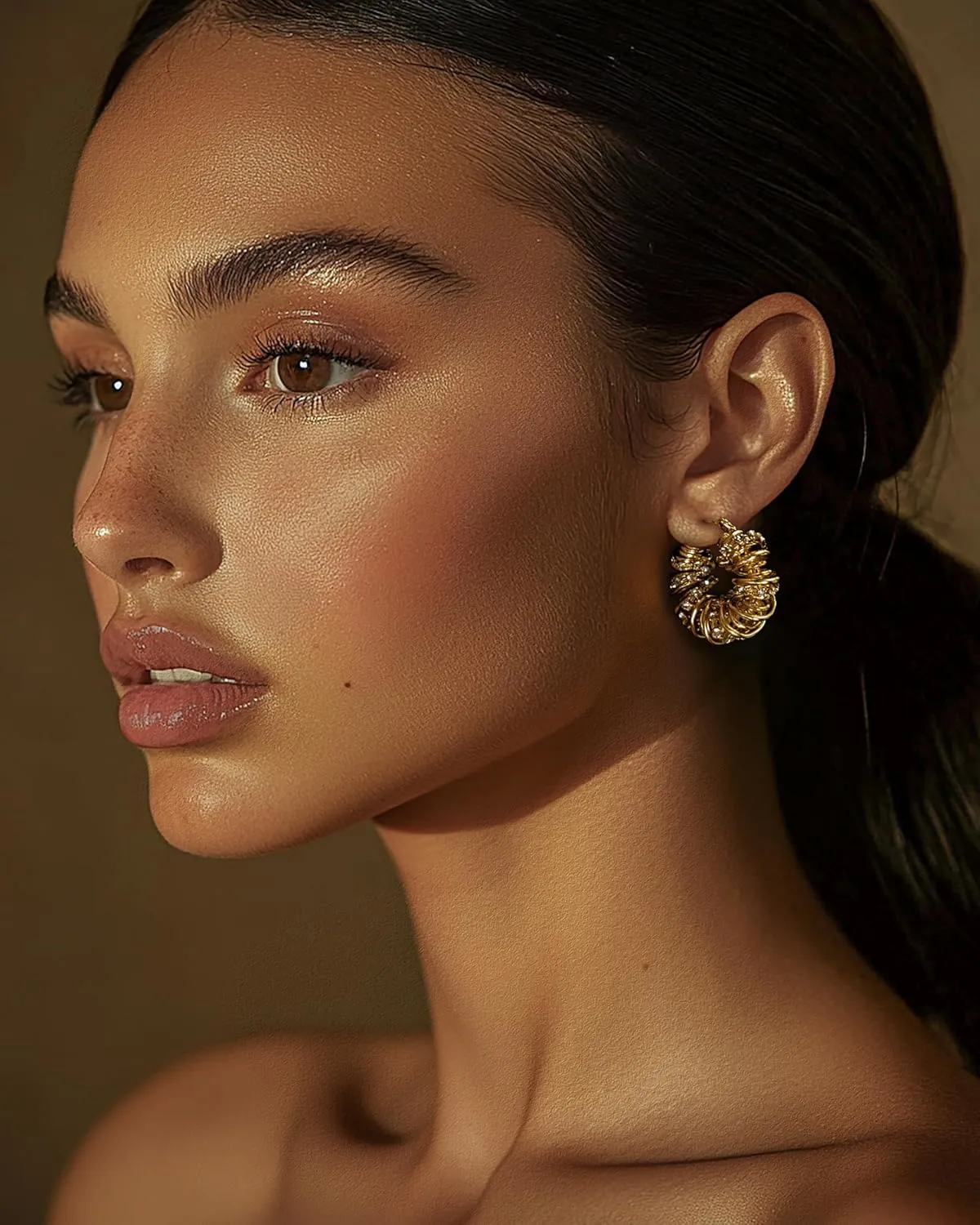 Chunky Gold Hoop Earrings with CZ - Dangle, Statement, Drop & Small Hoops - Women's Gold Jewelry