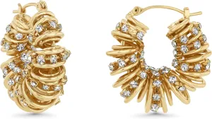 Chunky Gold Hoop Earrings with CZ - Dangle, Statement, Drop & Small Hoops - Women's Gold Jewelry
