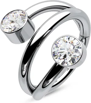 CM Crareesi Mania Helix Hoop Earrings - 316L Stainless Steel Cartilage Earrings - 16G Double Helix & Daith Piercing Jewelry