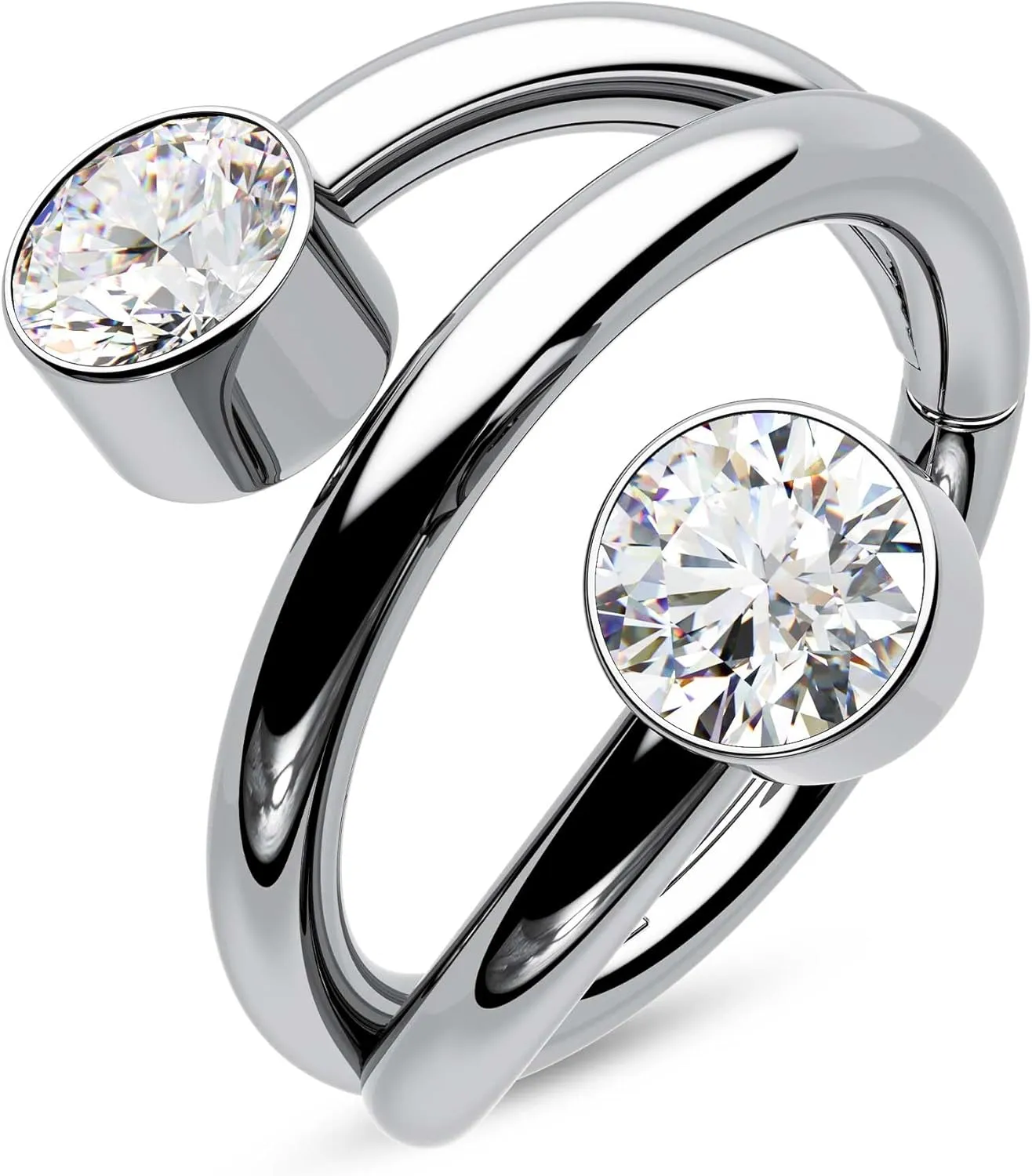 CM Crareesi Mania Helix Hoop Earrings - 316L Stainless Steel Cartilage Earrings - 16G Double Helix & Daith Piercing Jewelry