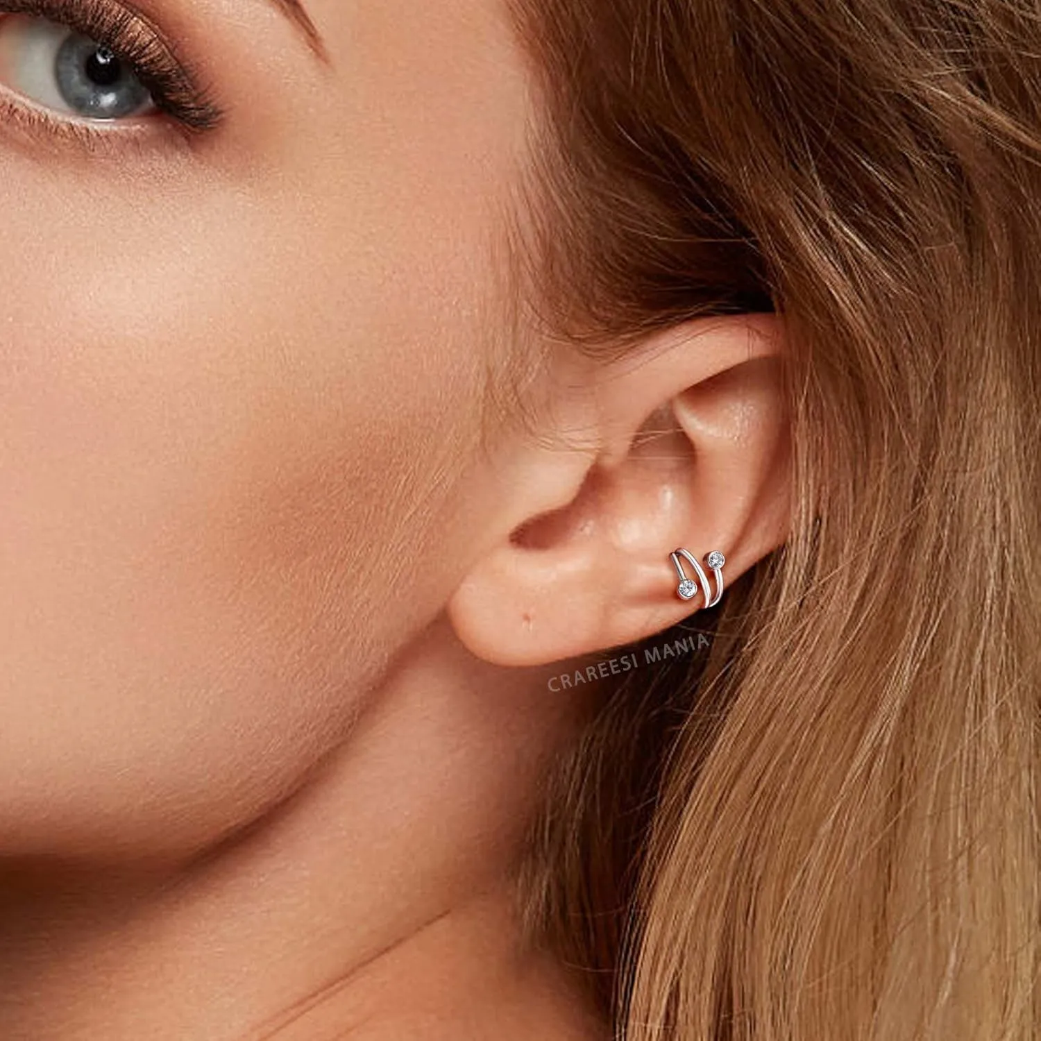 CM Crareesi Mania Helix Hoop Earrings - 316L Stainless Steel Cartilage Earrings - 16G Double Helix & Daith Piercing Jewelry
