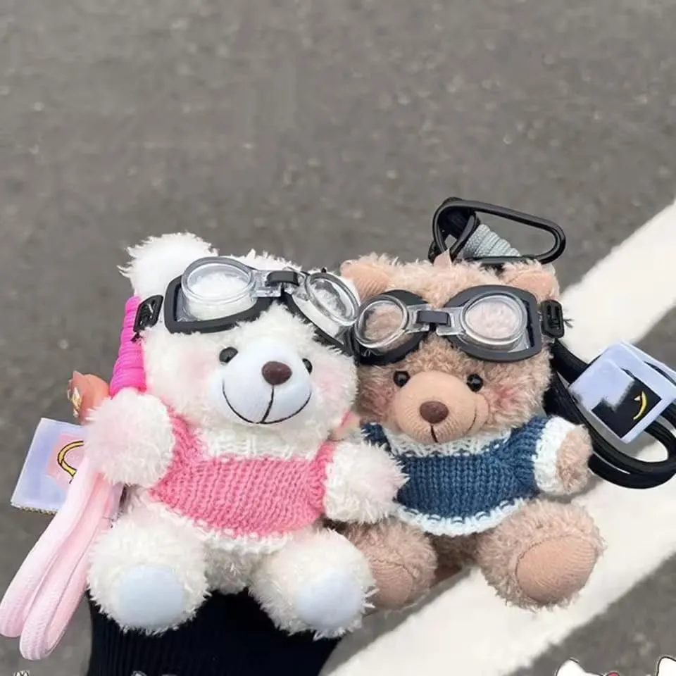 Coco Doll Cute Teddy Bear Keychain  Trendy Clip-On Bag Charm, Kawaii Plush Keychain Gift, Perfect for Bags, Backpacks & Keys