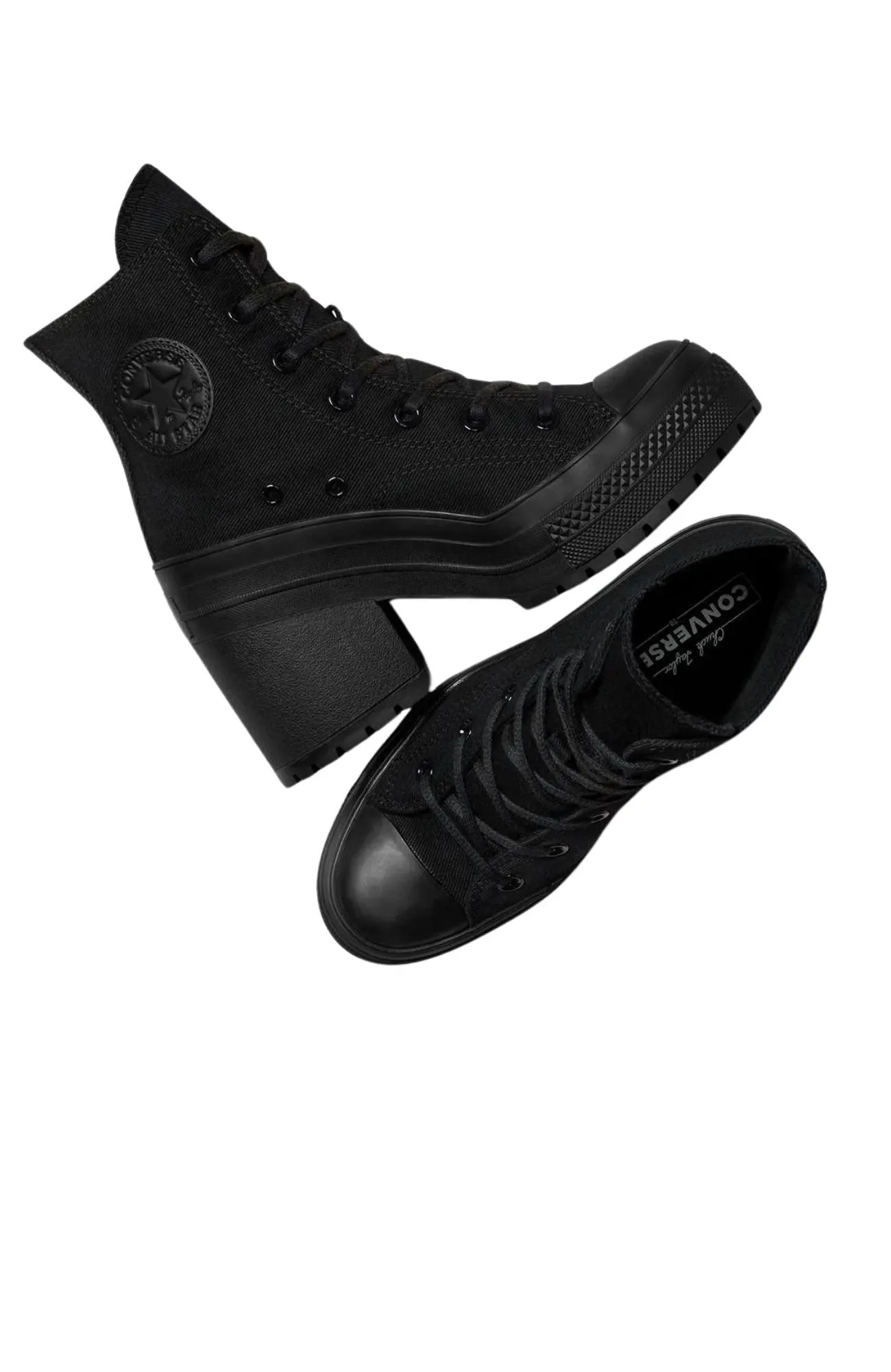 Converse Chuck 70 De Luxe Heel Canvas High Top Black Mono