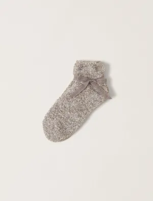 CozyChic® Heathered Tennis Socks - Nickel/White