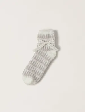 CozyChic® Stripe Geo Tennis Socks - Pearl Multi