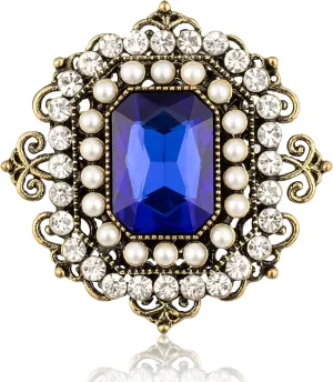 Crystal Rhinestone Vintage Style Brooch Pin for Women