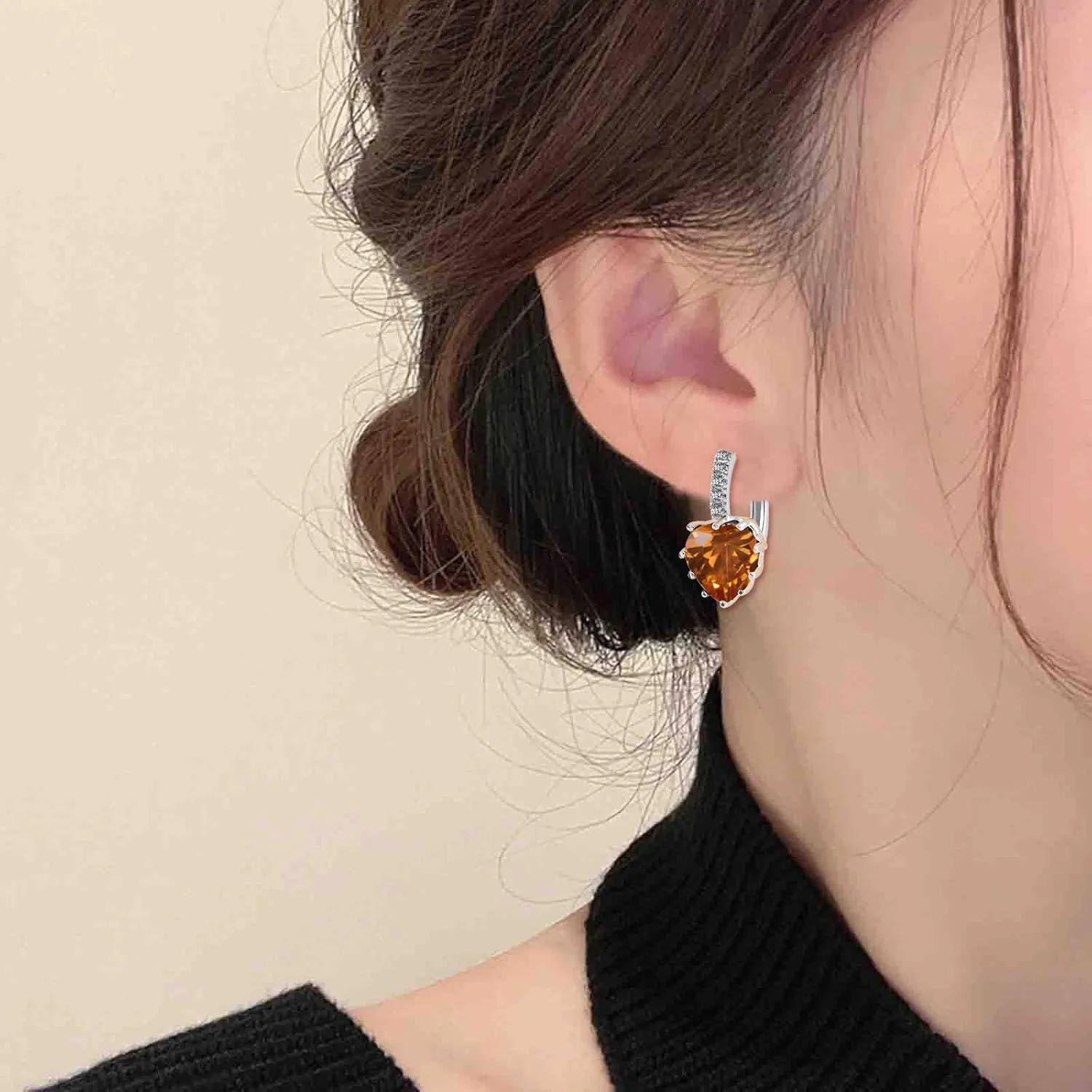 Crystal Square Cushion Drop Leverback Earrings Gold Pated Hypoallergenic Cute Dangle Earring Fashion Jewelry for Women
