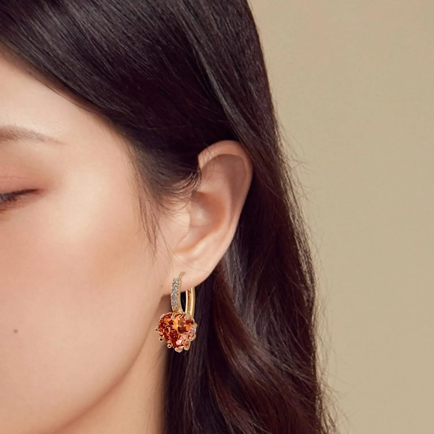 Crystal Square Cushion Drop Leverback Earrings Gold Pated Hypoallergenic Cute Dangle Earring Fashion Jewelry for Women