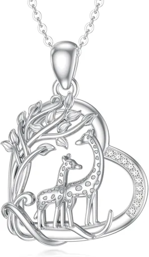 Cute Animal Necklace for Women 925 Sterling Silver Animal Pendant Jewelry Christmas Birthday Gifts for Daughter
