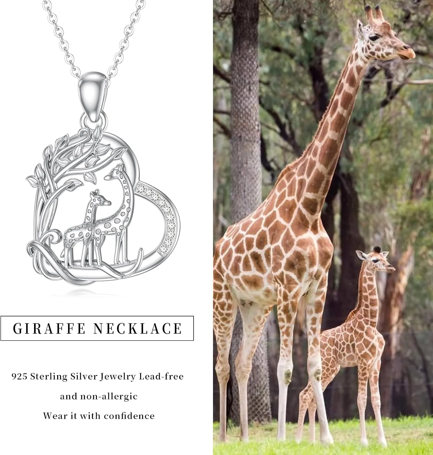 Cute Animal Necklace for Women 925 Sterling Silver Animal Pendant Jewelry Christmas Birthday Gifts for Daughter