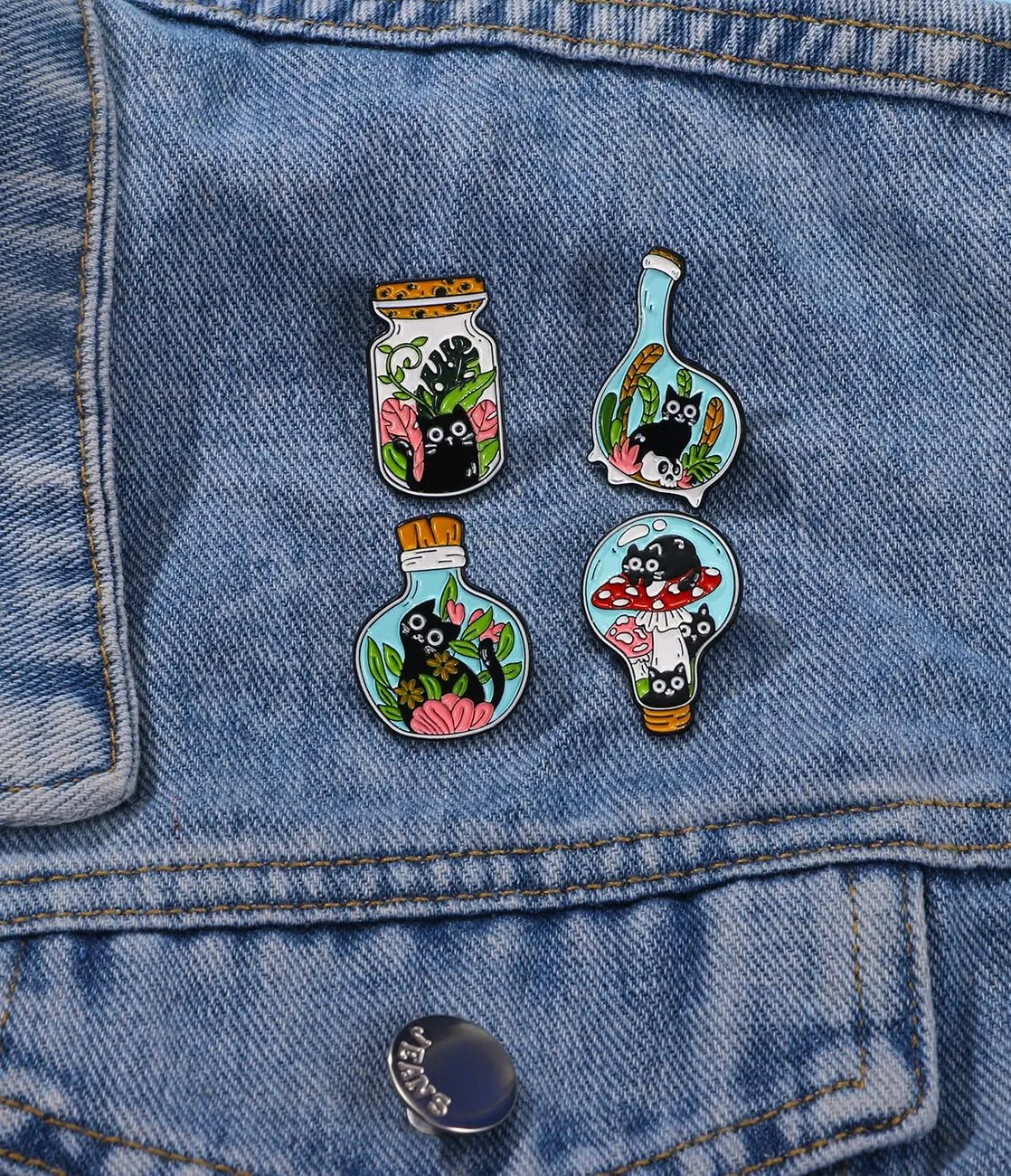 Cute Cat Enamel Lapel Pins Set,Creative Cat Enamel Pins for Backpacks Jackets Hats Bags Novel Pins Badge Gifts Jewelry