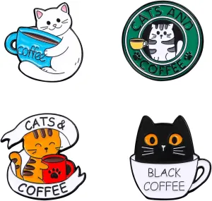Cute Cat Enamel Lapel Pins Set,Creative Cat Enamel Pins for Backpacks Jackets Hats Bags Novel Pins Badge Gifts Jewelry