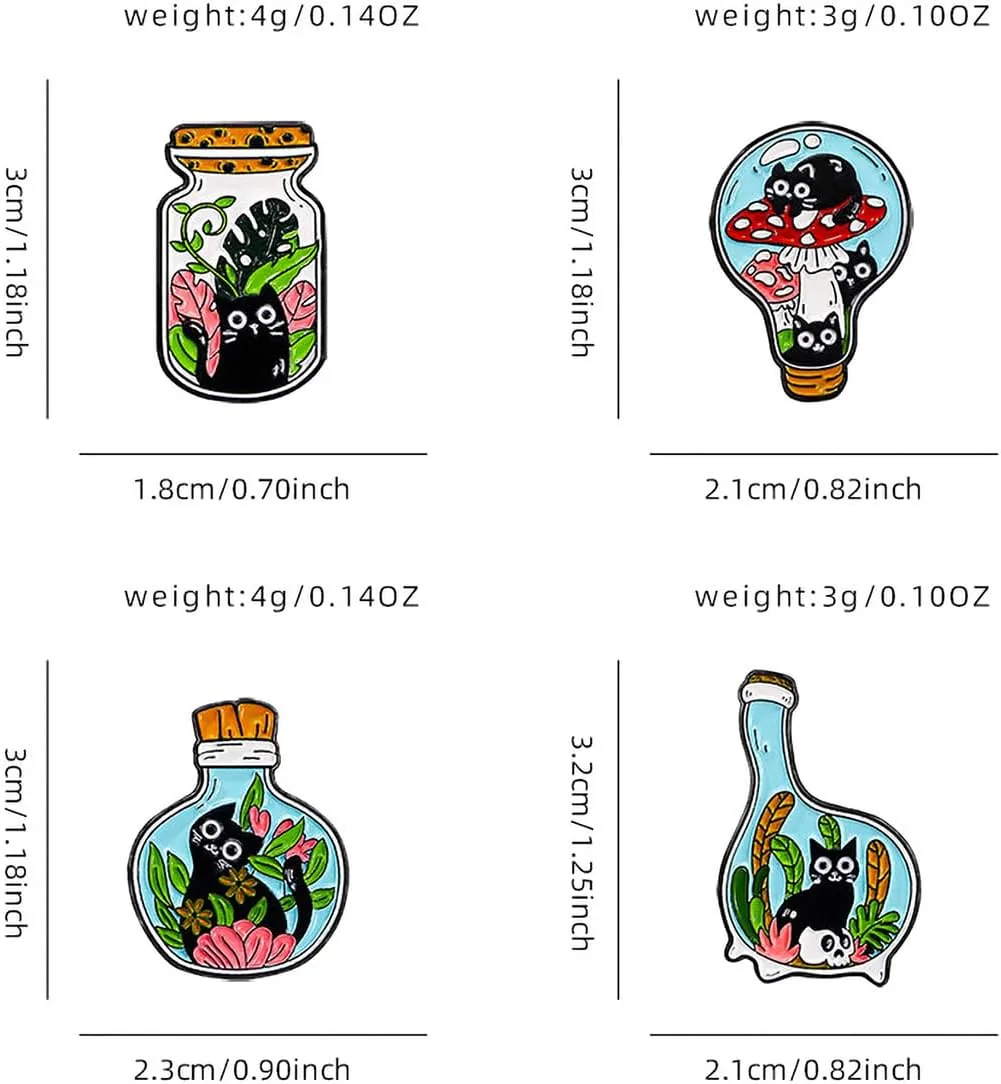 Cute Cat Enamel Lapel Pins Set,Creative Cat Enamel Pins for Backpacks Jackets Hats Bags Novel Pins Badge Gifts Jewelry