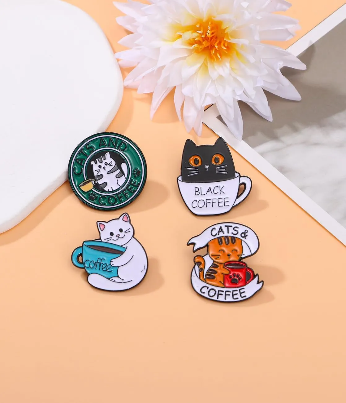 Cute Cat Enamel Lapel Pins Set,Creative Cat Enamel Pins for Backpacks Jackets Hats Bags Novel Pins Badge Gifts Jewelry