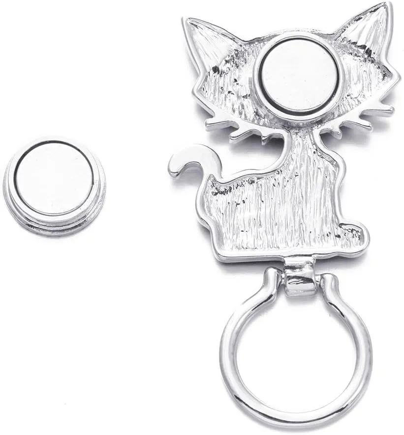 Cute Cat Magnetic Eyeglass Holder for Unisex Adult