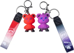 Cute Kawaii Bear Keychain, Backpack Key Chain Accessories Wristlet Key chain Car Charms 