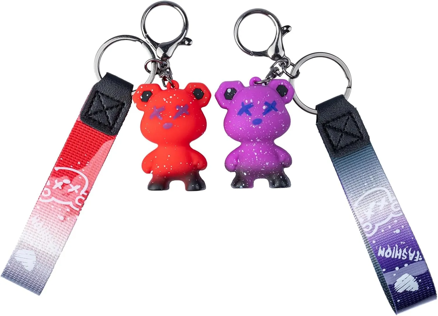 Cute Kawaii Bear Keychain, Backpack Key Chain Accessories Wristlet Key chain Car Charms 