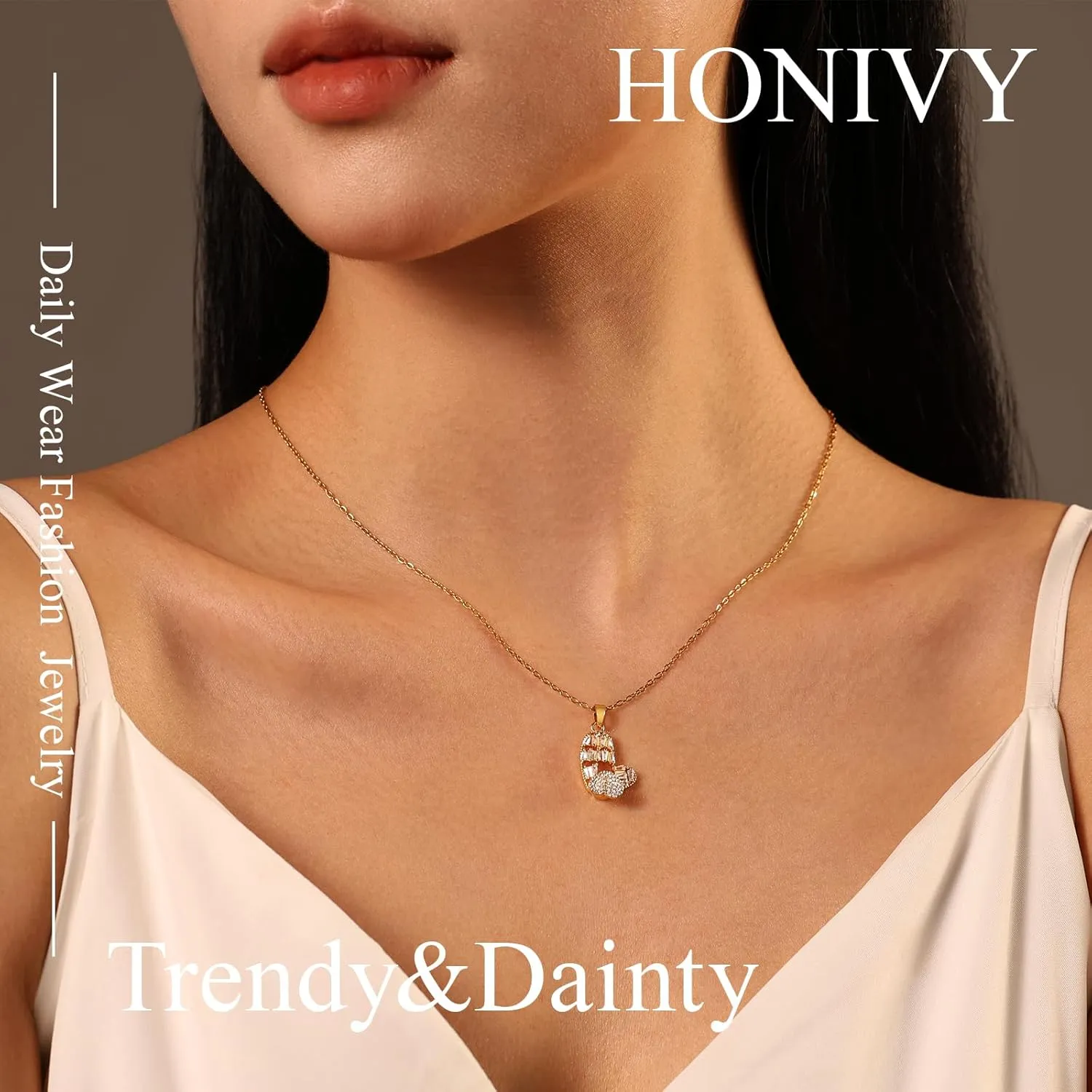 Dainty Gold Necklace for Women, 18K Real Gold Plated Necklace, White Gold Cross Silver Necklace, Cubic Zirconia Necklace, Birthday Gifts for Women Jewelry