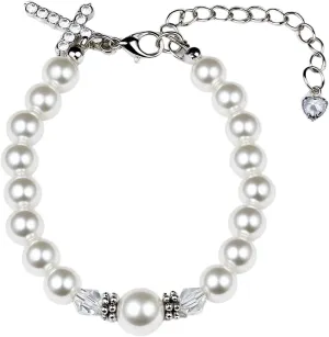 Dainty Tiny Cross Imitative Pearls Crystal Bracelets for Women Adjustable Christian Religious Catholic Link Chain Wristband Mother's Day Valentine's Day Easter Christmas Gift