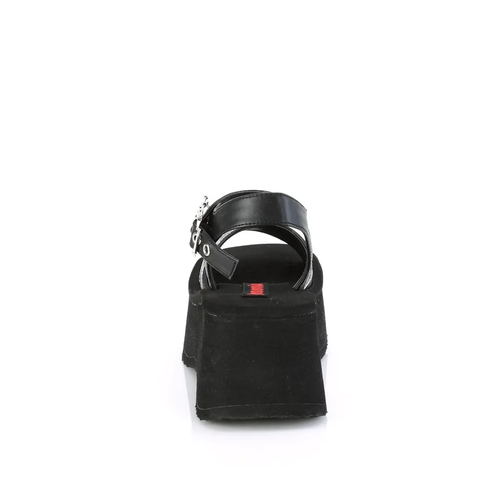 Demonia Spiderweb Buckle Strap Sandal