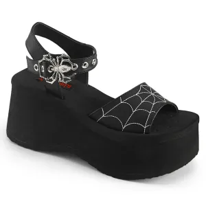 Demonia Spiderweb Buckle Strap Sandal