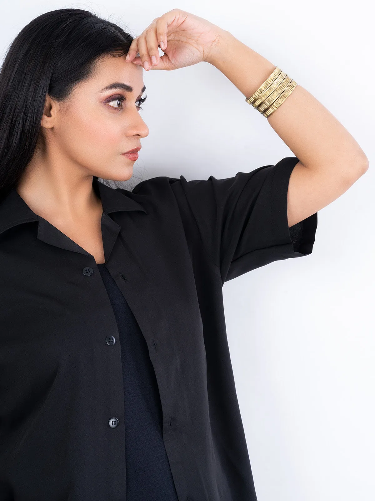 Dhokra Style Brass Striped Bangle