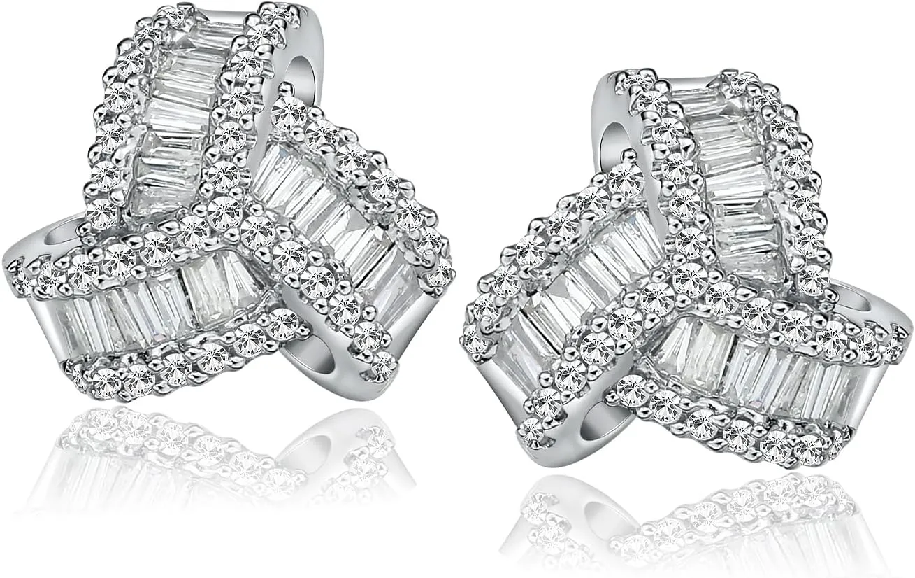 Diamond Earrings for Women&Men, 925 Sterling Silver Hypoallergenic Post Cushion/Heart/Round Shaped Real Diamond Earrings Wedding Xmas Daily Wear Jewelry(with Box)