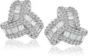 Diamond Earrings for Women&Men, 925 Sterling Silver Hypoallergenic Post Cushion/Heart/Round Shaped Real Diamond Earrings Wedding Xmas Daily Wear Jewelry(with Box)