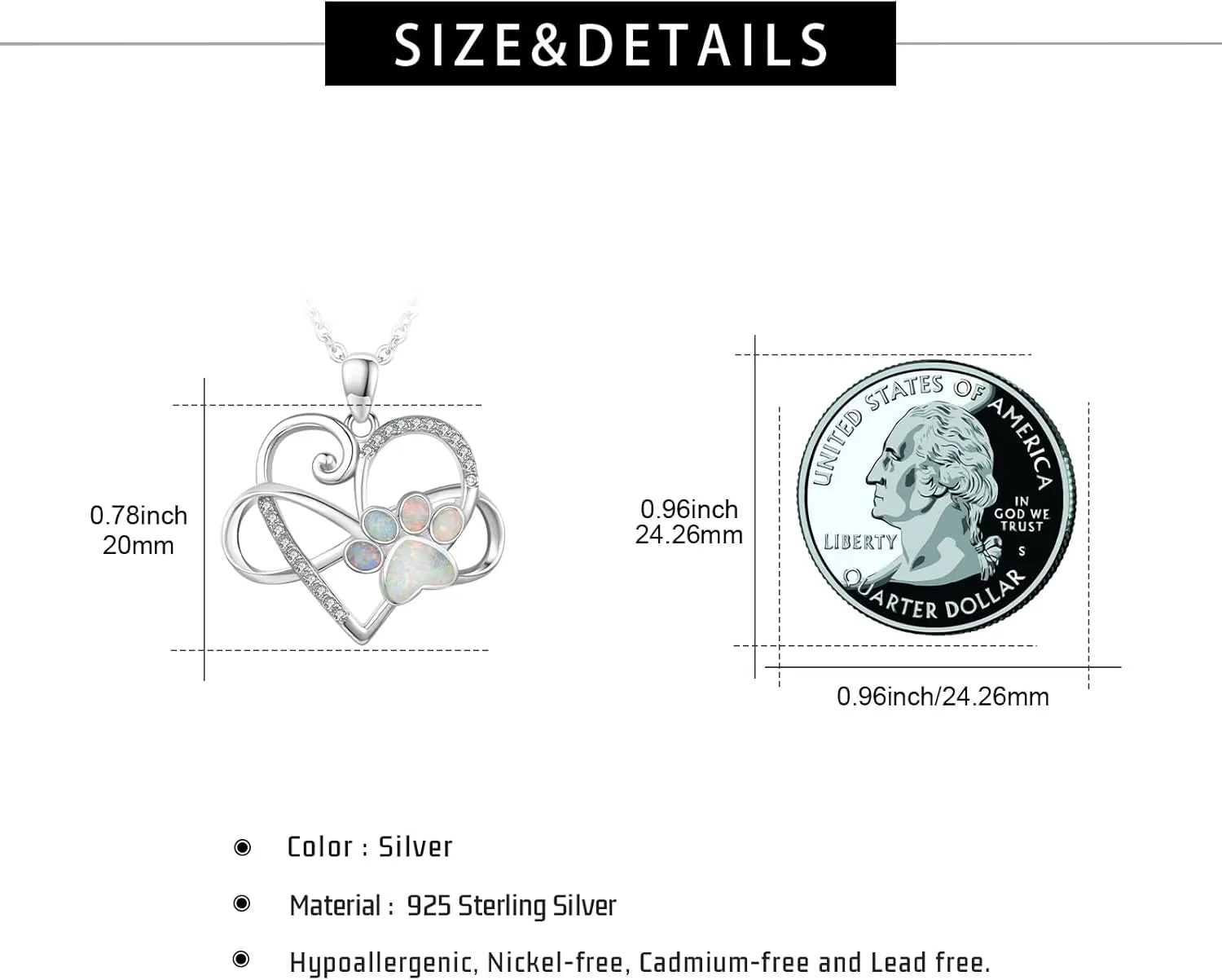 Dog Cat Necklace Pendant 925 Sterling Silver Pet Jewelry Gifts for Women