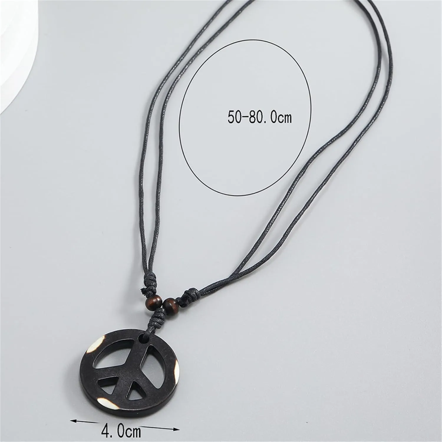 Dreuyet Peace Sign Pendant Necklace for Men Women Personalized Stainless Steel Punk Hippie 60s 70s Anti-war Pendant Necklace Halloween Party 1960s 1970s Hipster Accessories