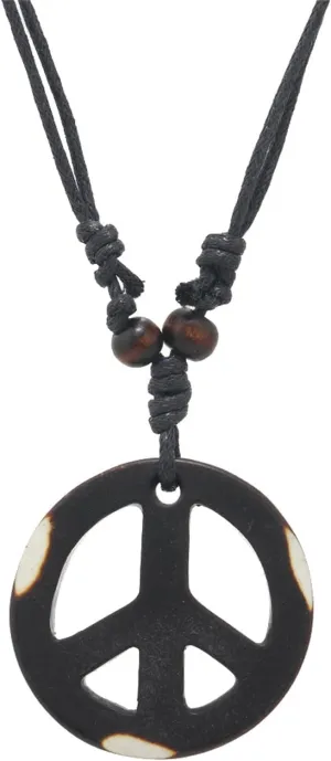 Dreuyet Peace Sign Pendant Necklace for Men Women Personalized Stainless Steel Punk Hippie 60s 70s Anti-war Pendant Necklace Halloween Party 1960s 1970s Hipster Accessories