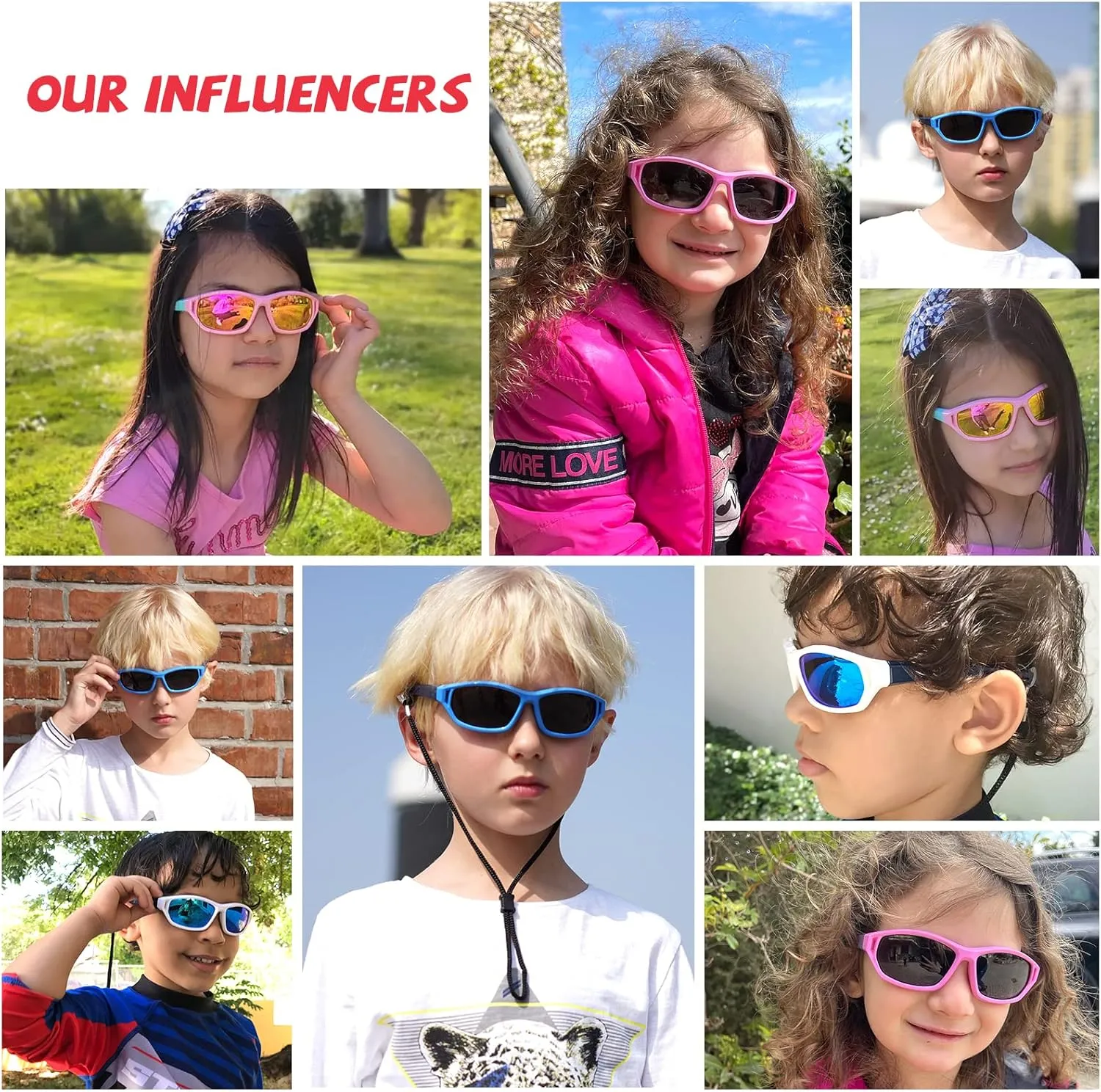 DUCO Polarized Kids Sunglasses with Strap for Boys Girls Youth Sports Baseball Sunglasses 100% UV Protection K029