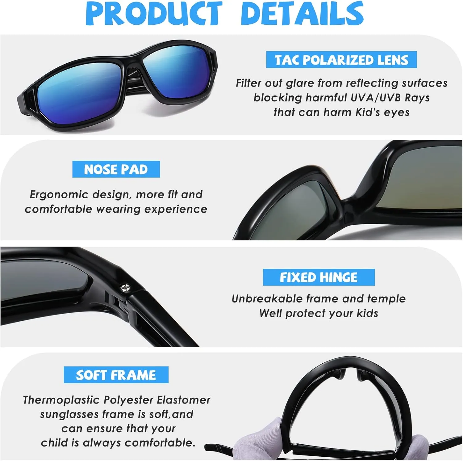 DUCO Polarized Kids Sunglasses with Strap for Boys Girls Youth Sports Baseball Sunglasses 100% UV Protection K029