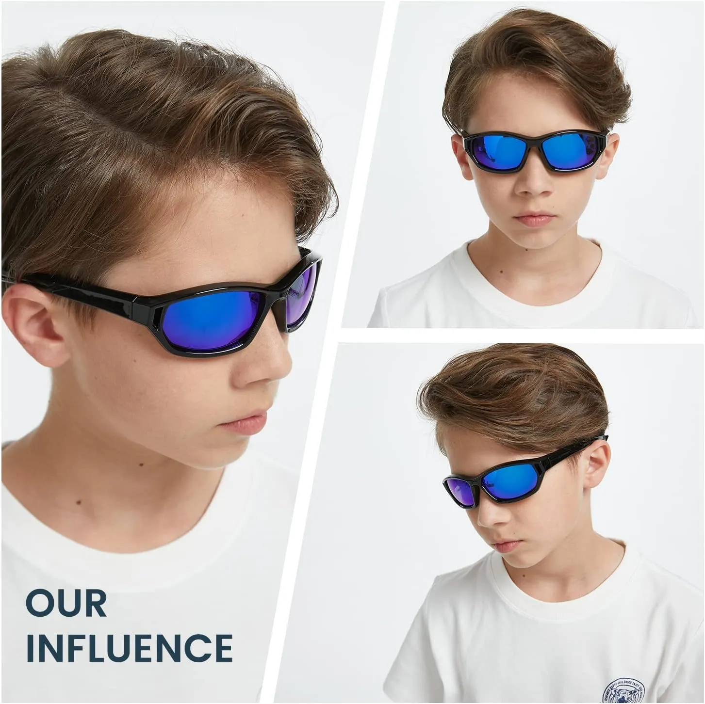 DUCO Polarized Kids Sunglasses with Strap for Boys Girls Youth Sports Baseball Sunglasses 100% UV Protection K029