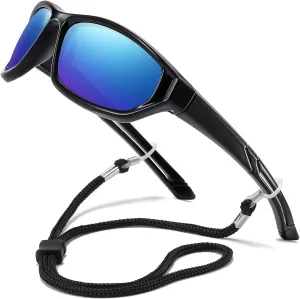 DUCO Polarized Kids Sunglasses with Strap for Boys Girls Youth Sports Baseball Sunglasses 100% UV Protection K029